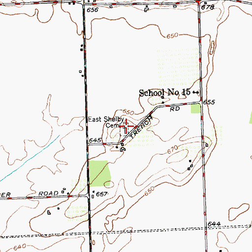 Topographic Map of East Shelby Cemetery, NY