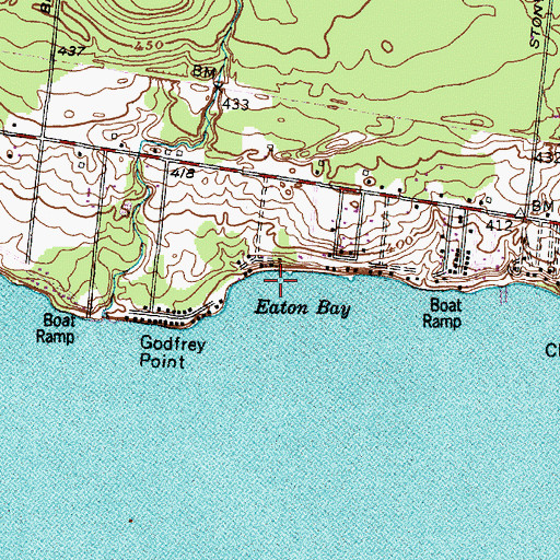 Topographic Map of Eaton Bay, NY