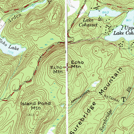 Topographic Map of Echo Mountain, NY