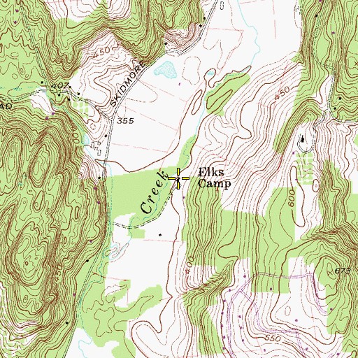Topographic Map of Elks Camp, NY