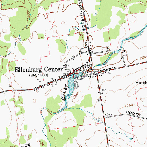 Topographic Map of Ellenburg Center, NY