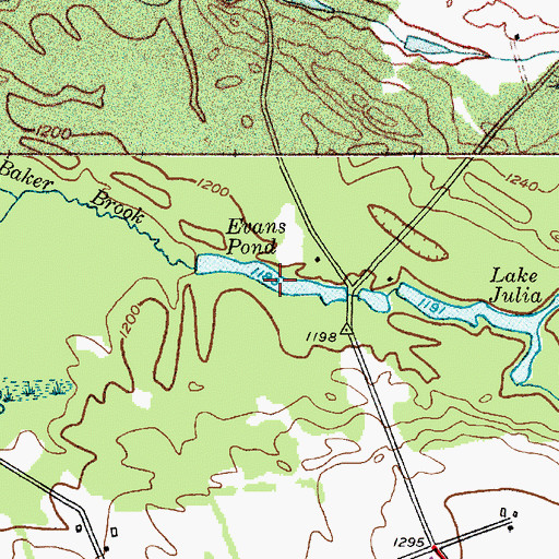 Topographic Map of Evans Pond, NY