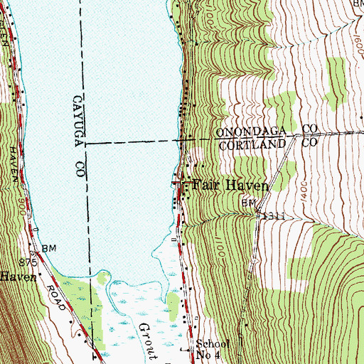 Topographic Map of Fair Haven, NY