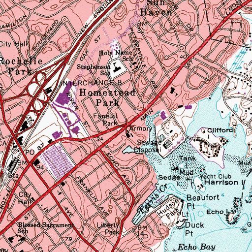 Topographic Map of Faneuil Park, NY