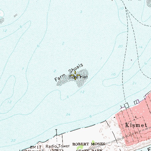 Topographic Map of Farm Shoals, NY