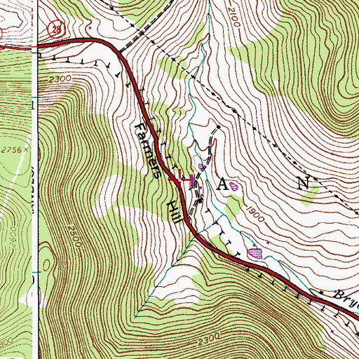 Topographic Map of Farmers Hill, NY