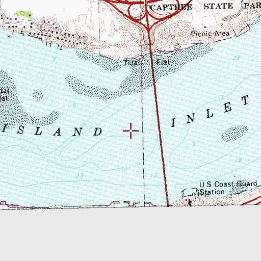 Topographic Map of Fire Island Inlet, NY