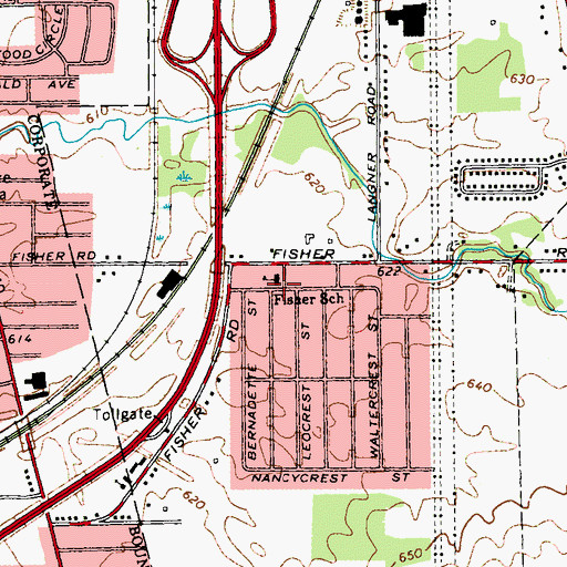 Topographic Map of Fisher School, NY