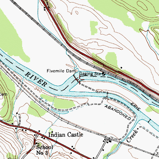 Topographic Map of Fivemile Dam, NY