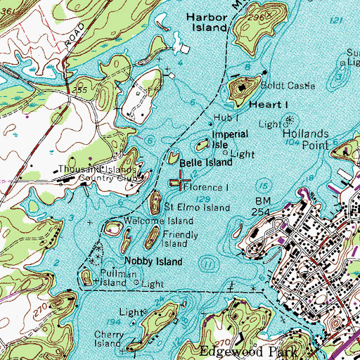 Topographic Map of Florence Island, NY