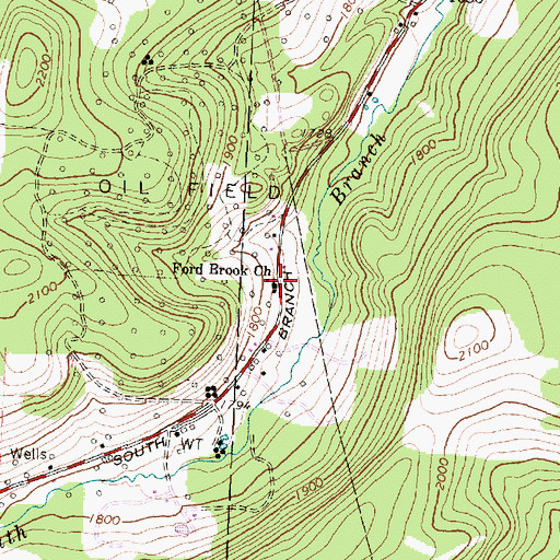 Topographic Map of Ford Brook Church, NY