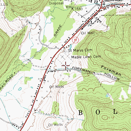 Topographic Map of Foreman Hollow, NY