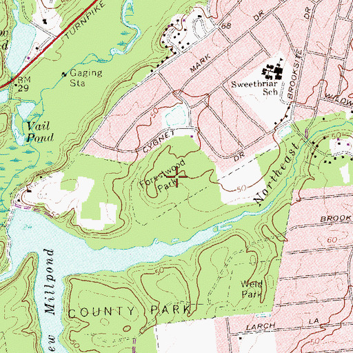 Topographic Map of Forestwood Park, NY