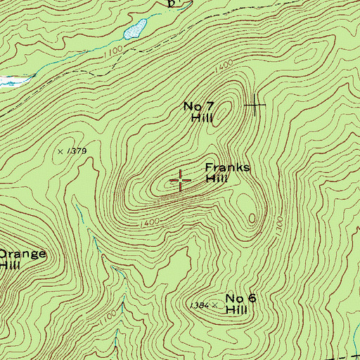 Topographic Map of Franks Hill, NY