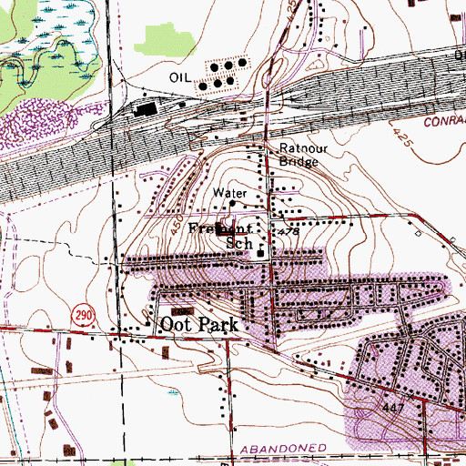 Topographic Map of Fremont Elementary School, NY