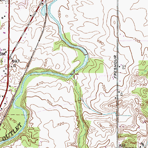Topographic Map of Freshour Creek, NY