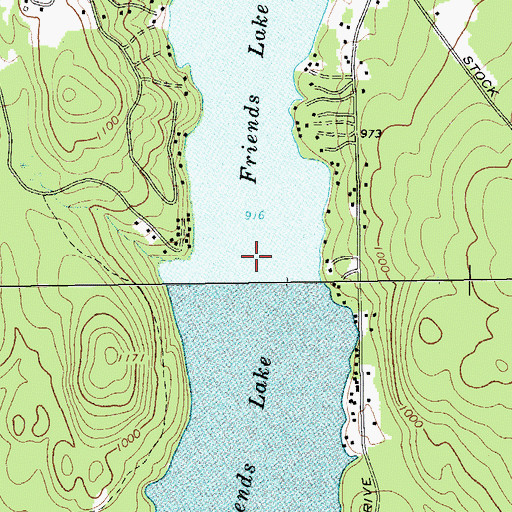Topographic Map of Friends Lake, NY