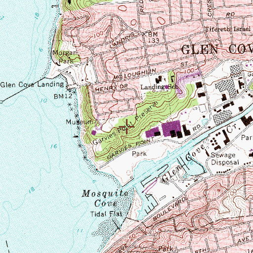 Topographic Map of Garvies Point Preserve, NY