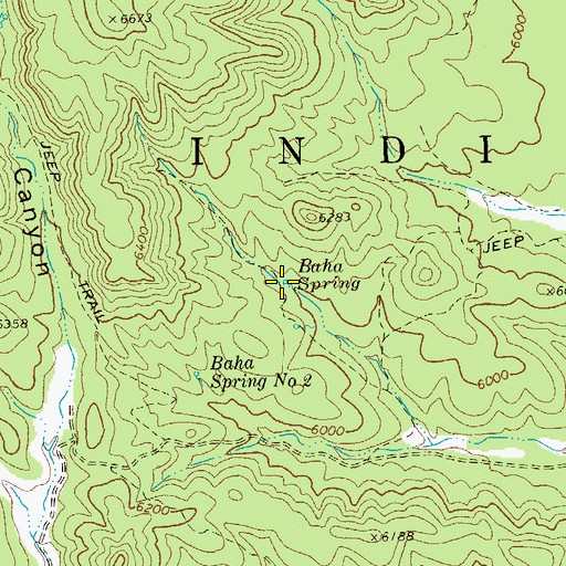 Topographic Map of Baha Spring, AZ