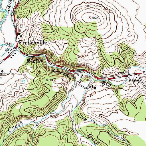 Topographic Map of Gifford Creek, NY