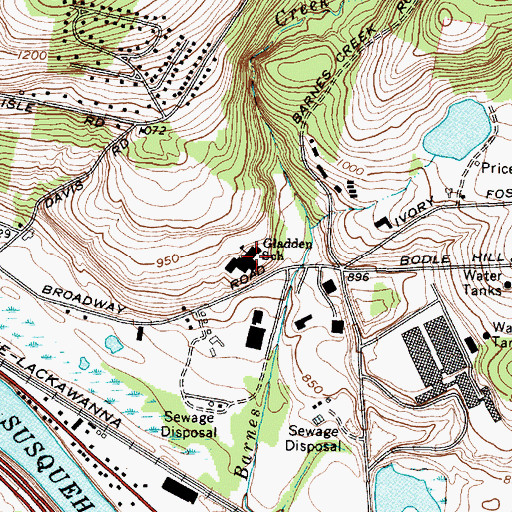 Topographic Map of Gladden School, NY