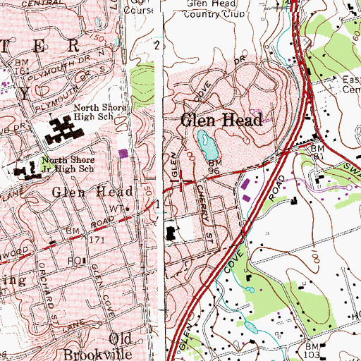 Topographic Map of Glen Head, NY