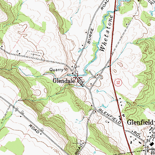 Topographic Map of Glendale, NY