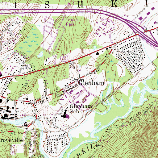 Topographic Map of Glenham, NY