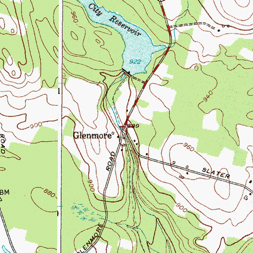Topographic Map of Glenmore, NY