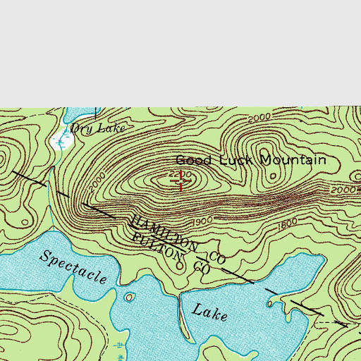 Topographic Map of Good Luck Mountain, NY