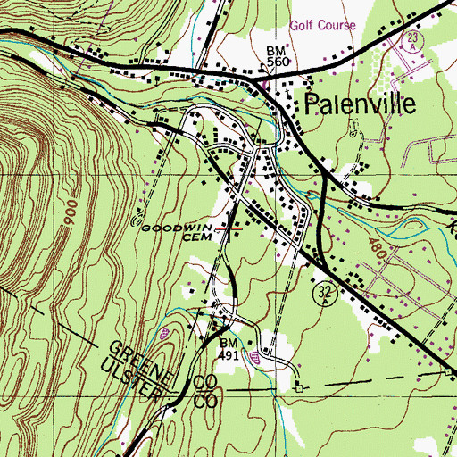 Topographic Map of Goodwin Cemetery, NY