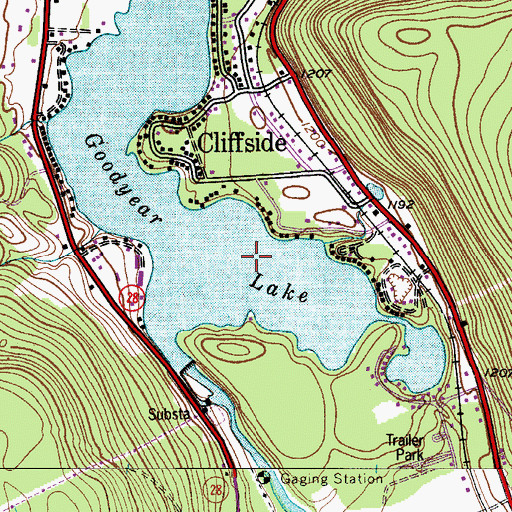 Topographic Map of Goodyear Lake, NY