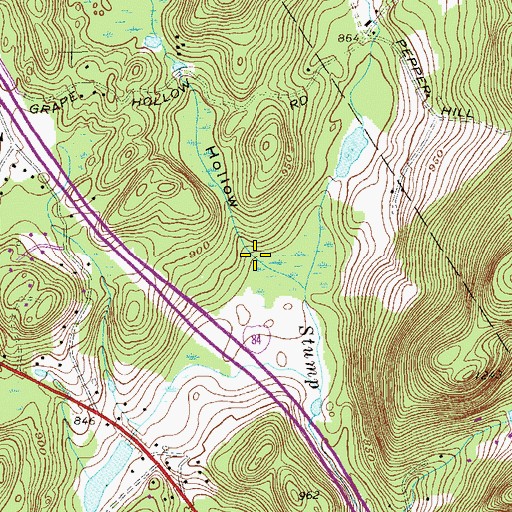 Topographic Map of Grape Hollow, NY