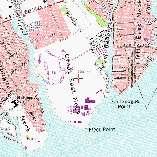 Topographic Map of Great East Neck, NY