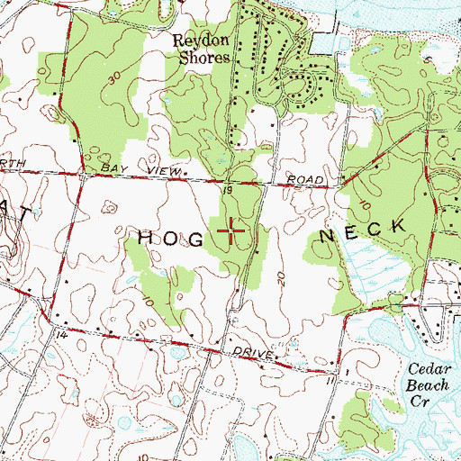Topographic Map of Great Hog Neck, NY
