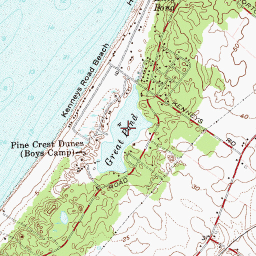 Topographic Map of Great Pond, NY