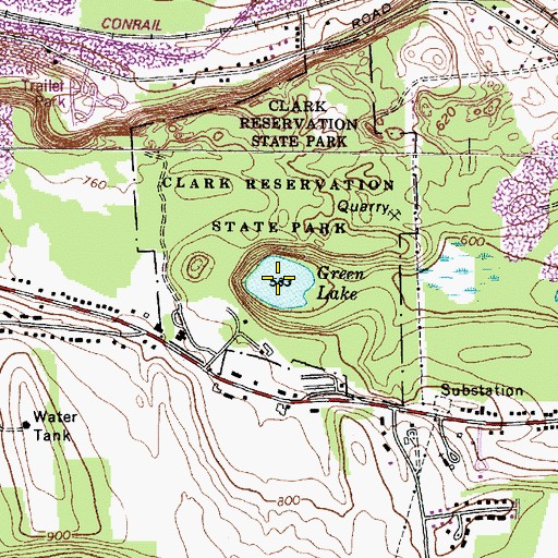 Topographic Map of Green Lake, NY