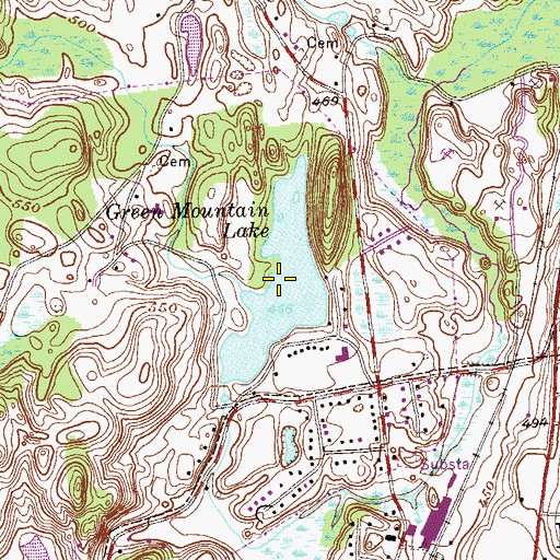 Topographic Map of Green Mountain Lake, NY