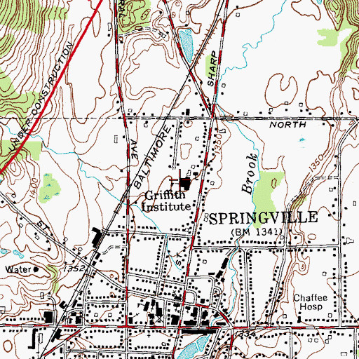 Topographic Map of Griffith Institute High School, NY