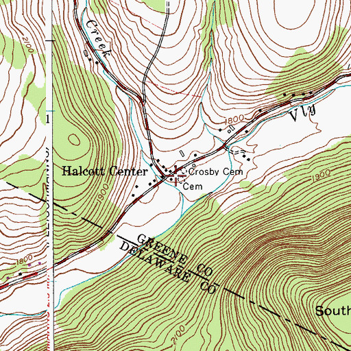 Topographic Map of Halcott Center, NY