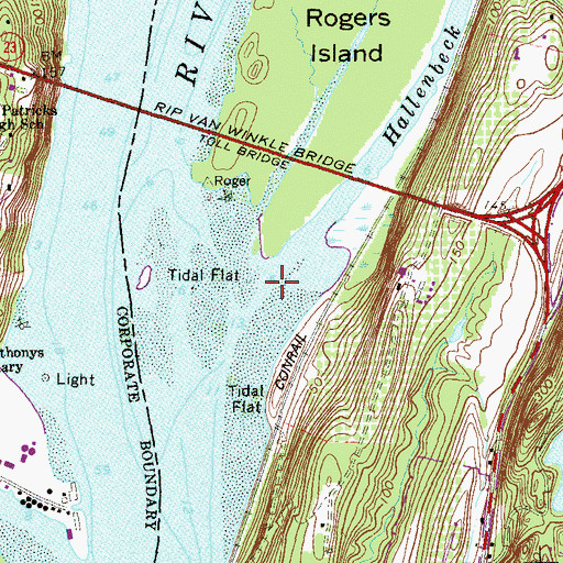 Topographic Map of Hallenbeck Creek, NY