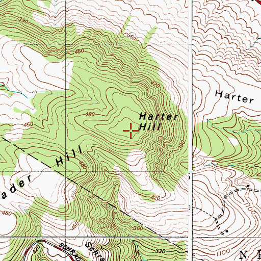 Topographic Map of Harter Hill, NY