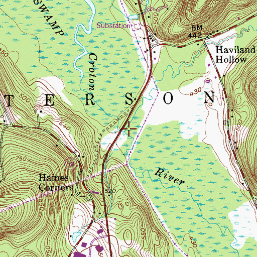 Topographic Map of Haviland Hollow Brook, NY
