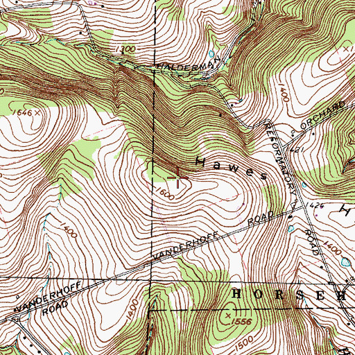 Topographic Map of Hawes Hill, NY