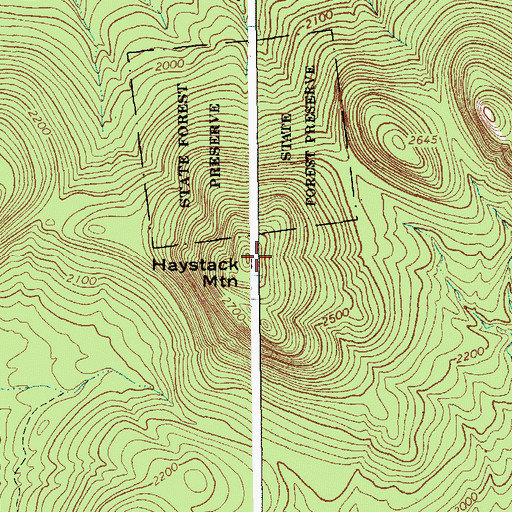Topographic Map of Haystack Mountain, NY