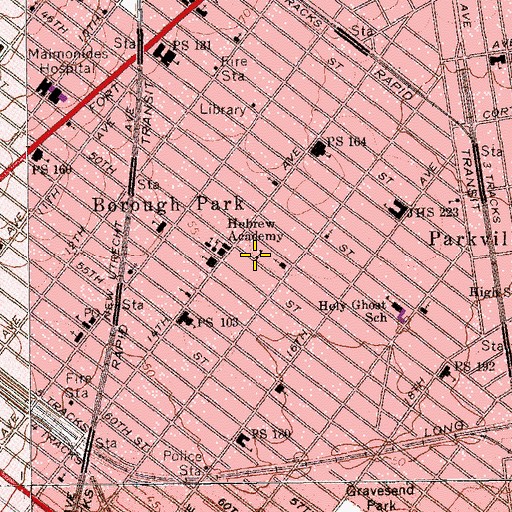 Topographic Map of Hebrew Academy, NY