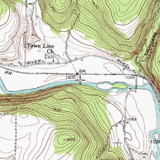 Topographic Map of Helmer Creek, NY