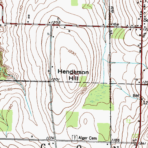 Topographic Map of Henderson Hill, NY