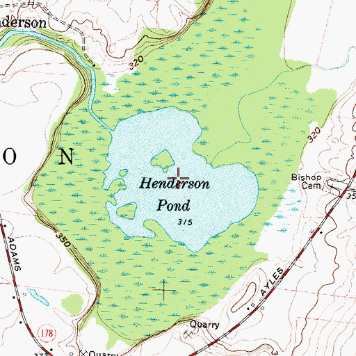 Topographic Map of Henderson Pond, NY