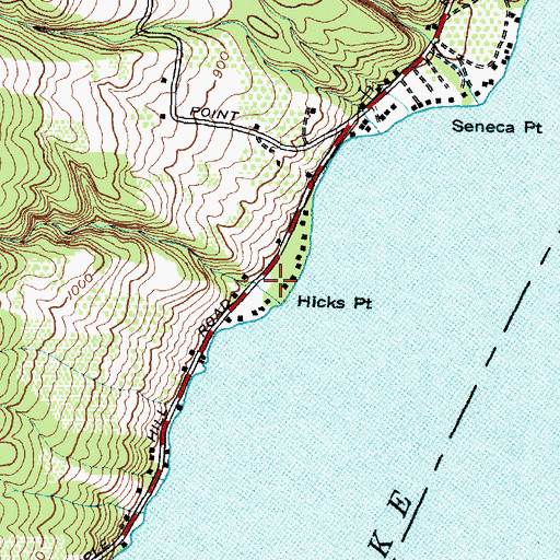 Topographic Map of Hicks Point, NY